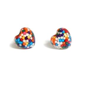 Colorful Heart Shaped Sprinkle Earrings